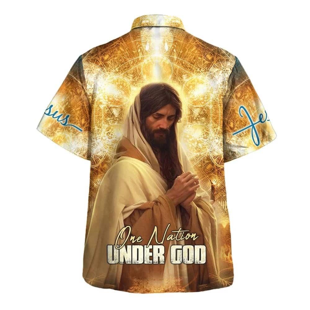 One Nation Under God Jesus Pray Hawaiian Shirt For Men, Christian Hawaiian Shirt, Gift For Christian