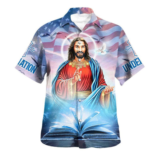 One Nation Under God Jesus Smile Independence Day Hawaiian Shirt For Men, Christian Hawaiian Shirt, Gift For Christian