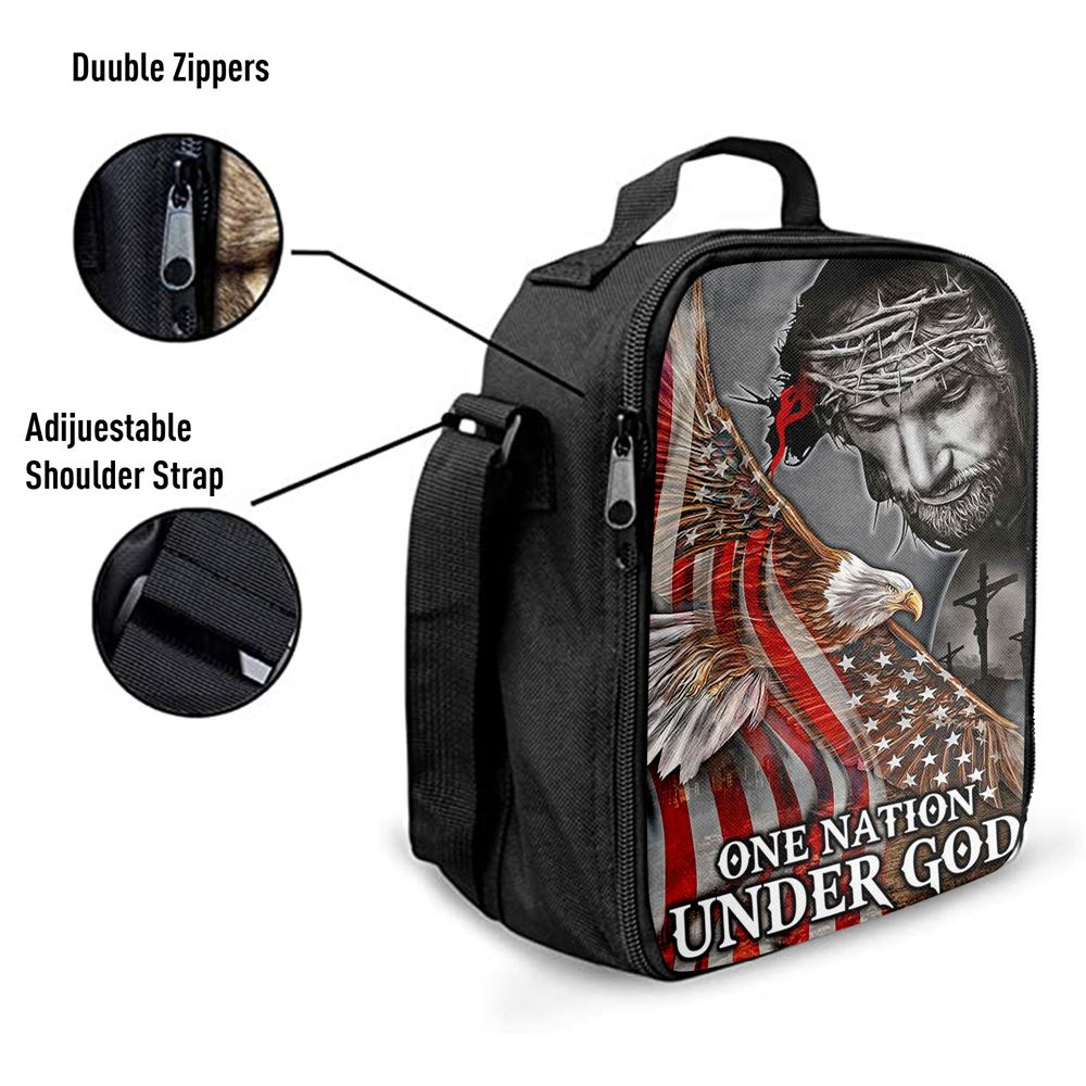 One Nation Under God Lunch Bag, Bible Verse Lunch Bag For Men And Women