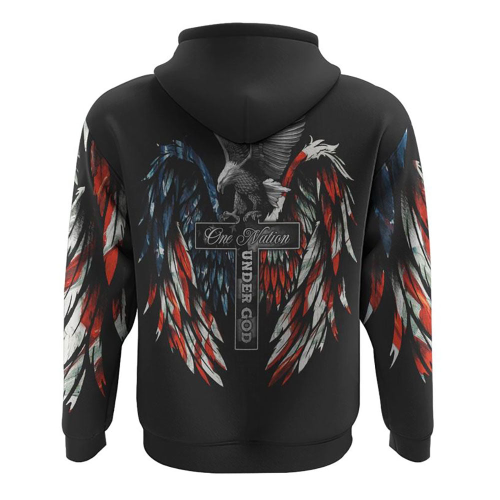 One Nation Under God Painting All Over Print 3D Hoodie, Christian Hoodie, Christian Sweatshirt, Bible Verse Shirt