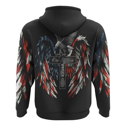 One Nation Under God Painting All Over Print 3D Hoodie, Christian Hoodie, Christian Sweatshirt, Bible Verse Shirt