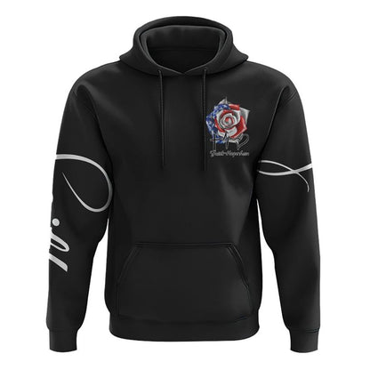 One Nation Under God Rose American Flag All Over Print 3D Hoodie, Christian Hoodie, Christian Sweatshirt, Bible Verse Shirt