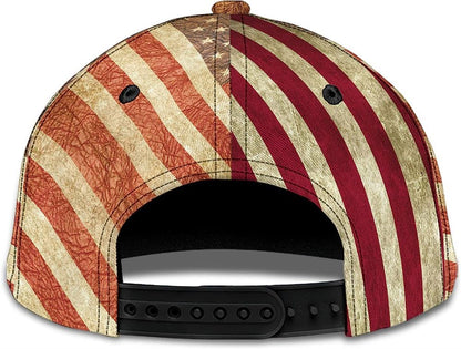 One Nation Under God Vintage Usa Flag And God And Cross All Over Print Baseball Cap, God Cap, Gift Ideas For Male
