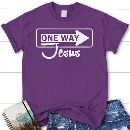 One Way Jesus Womens Christian T Shirt - Jesus Shirts, Blessed T Shirt, Bible T shirt, T shirt Women