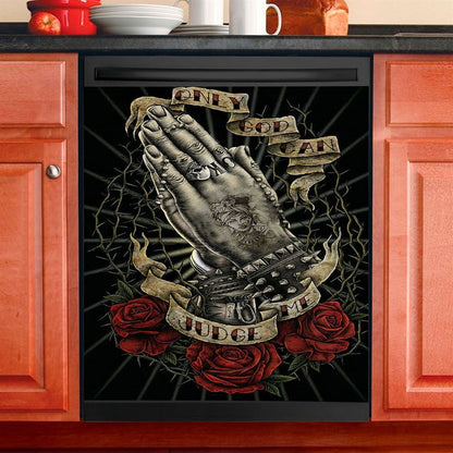 Only God Can Judge Me Dishwasher Cover, Christian Dishwasher Wrap, Religious Kitchen Decoration