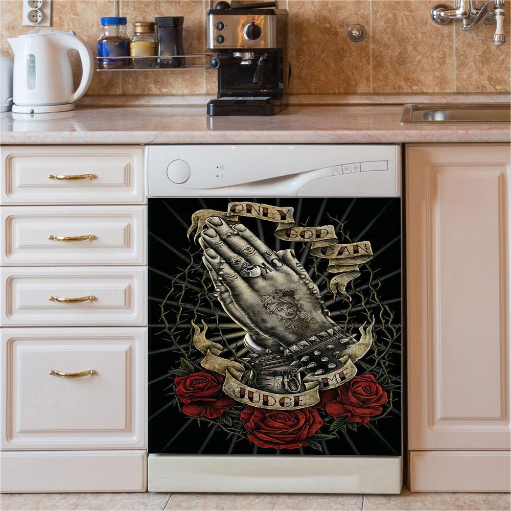 Only God Can Judge Me Dishwasher Cover, Christian Dishwasher Wrap, Religious Kitchen Decoration
