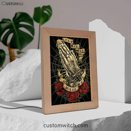 Only God Can Judge Me Frame Lamp Art - Christian Frame Lamp - Religious Gifts Night Light