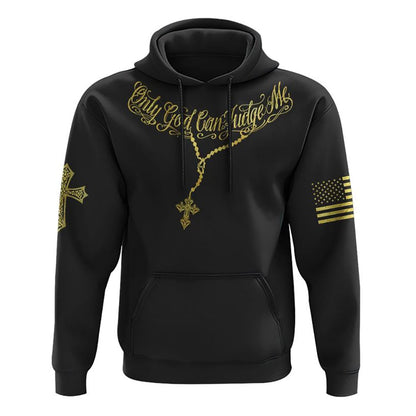 Only God Can Judge Me One Nation Under God Cross Flag All Over Print 3D Hoodie, Christian Hoodie, Christian Sweatshirt, Bible Verse Shirt