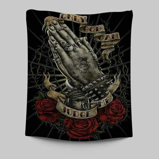 Only God Can Judge Me Tapestry Wall Art - Christian Wall Tapestry - Religious Tapestries Wall Hanging Prints