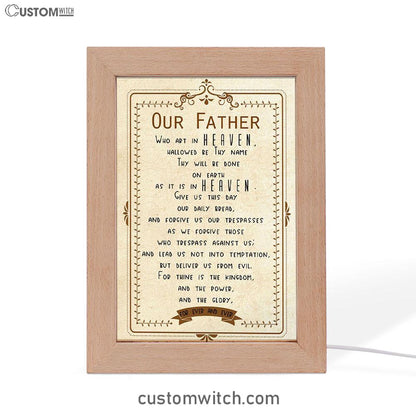 Our Father Who Art In Heaven Frame Lamp Art - Religious Frame Lamp - Christian Decor
