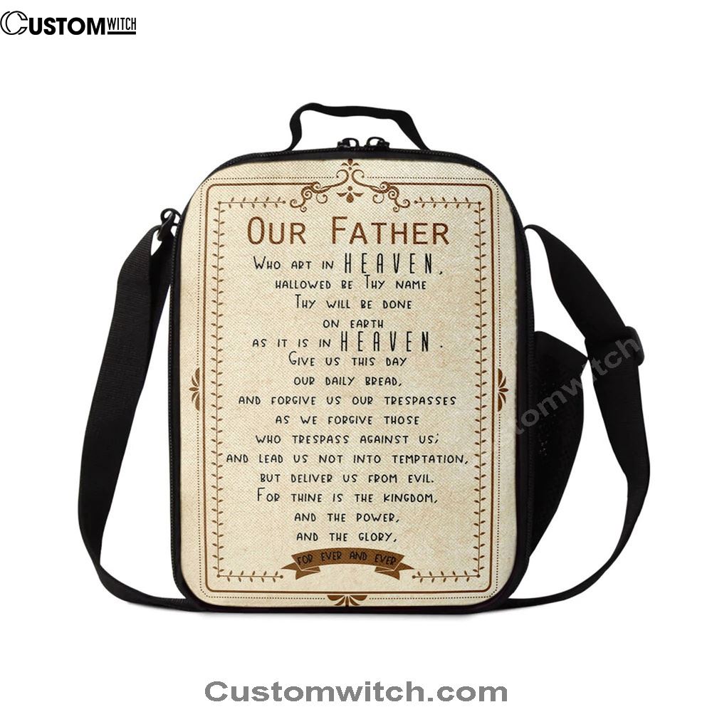 Our Father Who Art In Heaven Lunch Bag - Religious Wall Lunch Bag, Bible Verse Lunch Bag For Men And Women