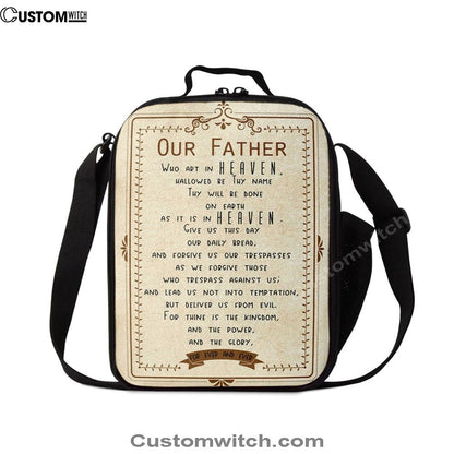Our Father Who Art In Heaven Lunch Bag - Religious Wall Lunch Bag, Bible Verse Lunch Bag For Men And Women