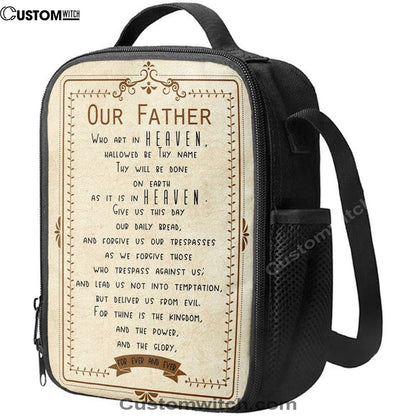 Our Father Who Art In Heaven Lunch Bag - Religious Wall Lunch Bag, Bible Verse Lunch Bag For Men And Women