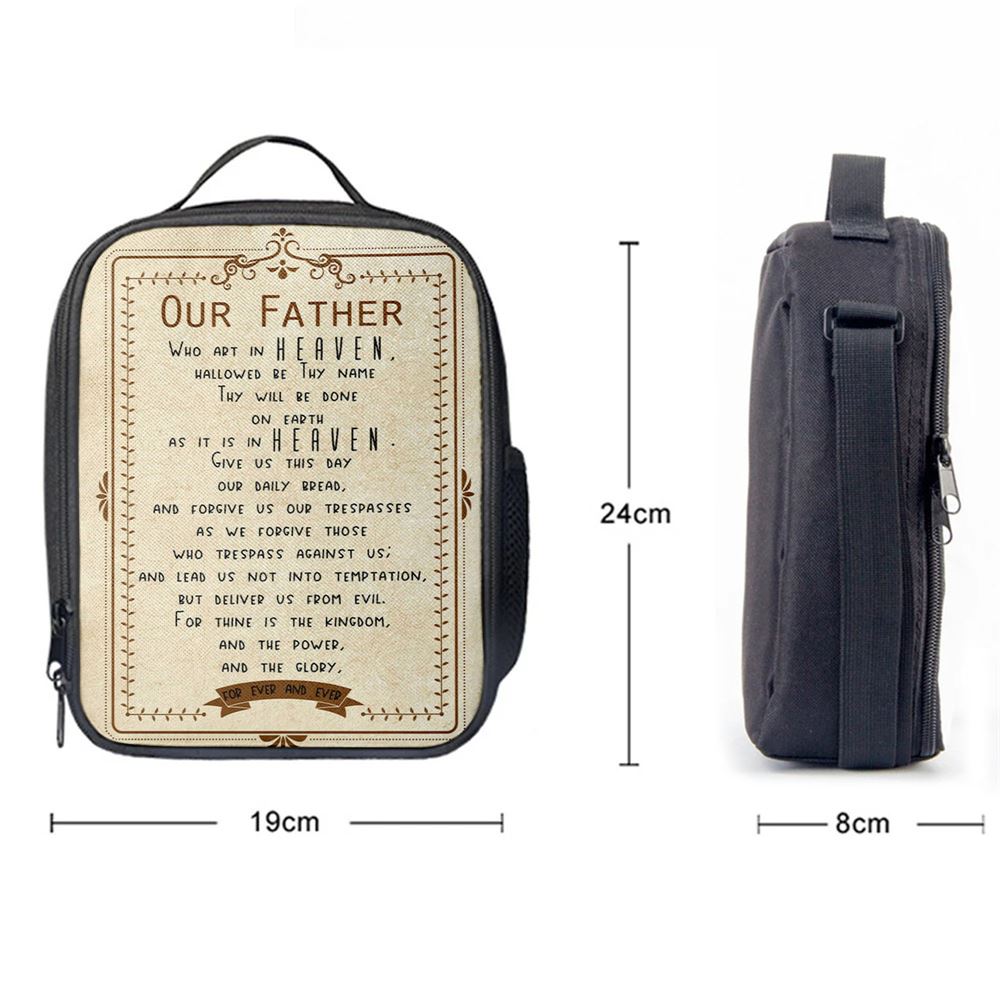 Our Father Who Art In Heaven Lunch Bag - Religious Wall Lunch Bag, Bible Verse Lunch Bag For Men And Women
