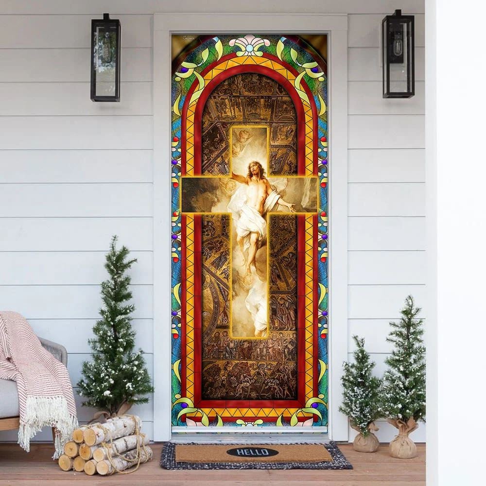 Our Savior Jesus Christ Cross Door Cover, Christian Door Decor, Door Christian Church, Christian Door Plaques