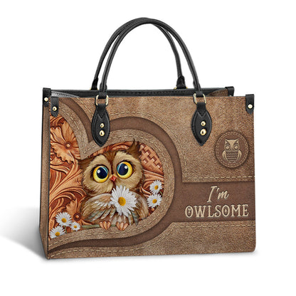 Owl I Am Owlsome Leather Bag, Gift For Owl Lovers, Women's Pu Leather Bag