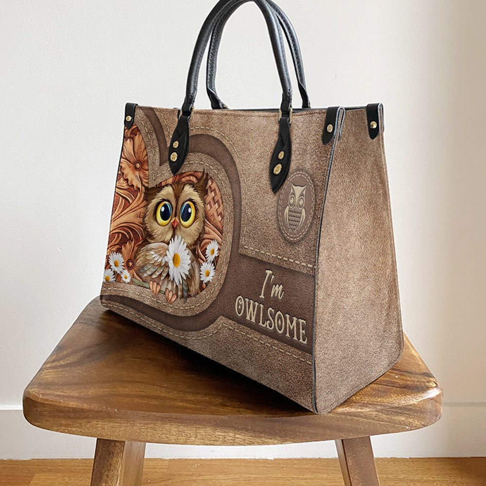 Owl I Am Owlsome Leather Bag, Gift For Owl Lovers, Women's Pu Leather Bag