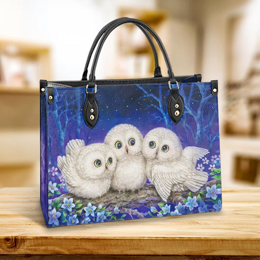 Owl Lover Pu Leather Bag, Gift For Owl Lovers, Women's Pu Leather Bag