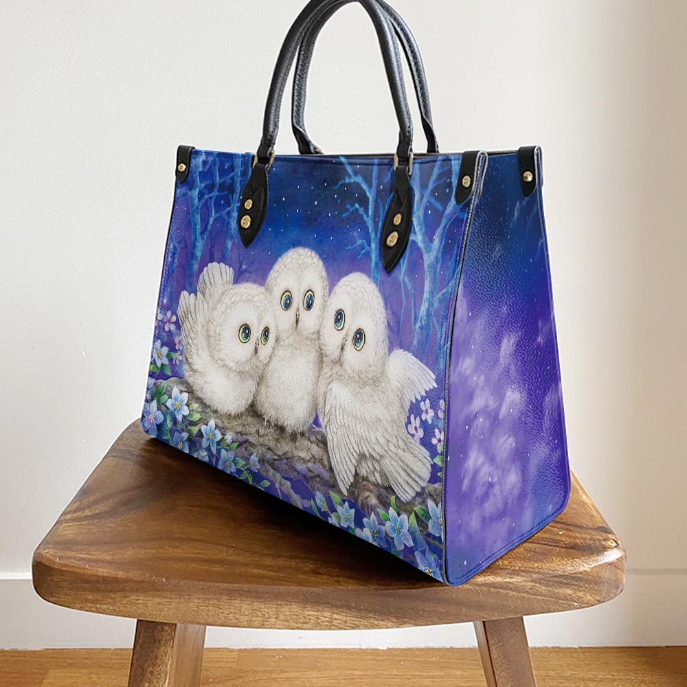 Owl Lover Pu Leather Bag, Gift For Owl Lovers, Women's Pu Leather Bag