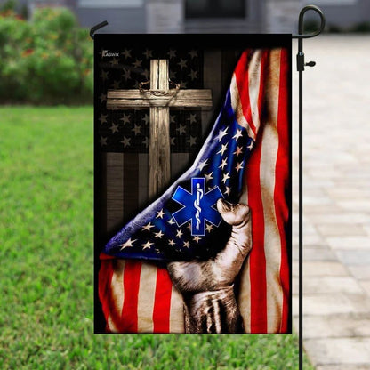 Paramedic Christian Cross American House Flags, Christian Flag, Scripture Flag, Garden Banner