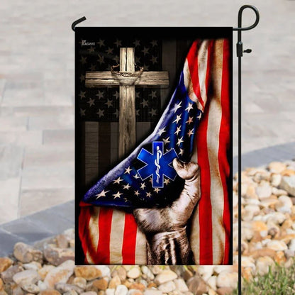 Paramedic Christian Cross American House Flags, Christian Flag, Scripture Flag, Garden Banner