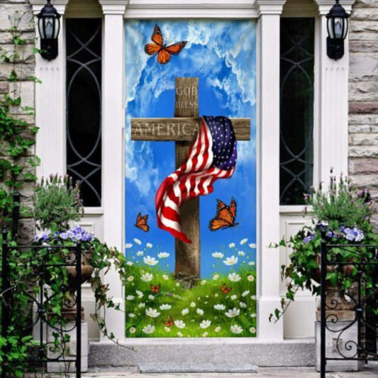 Patriotic God Bless America Door Cover Show Your Love for the USA, Christian Door Decor, Door Christian Church, Christian Door Plaques
