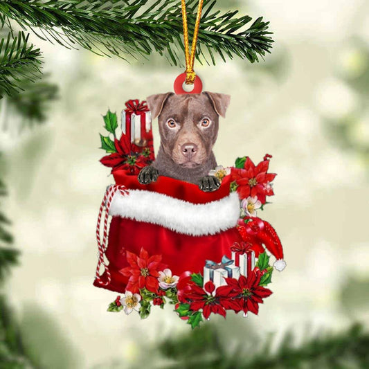 Patterdale Terrier In Gift Bag Christmas Ornament, Christmas Gift, Christmas Tree Decorations, Christmas Ornament 2023