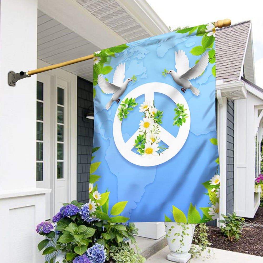Peace Day Imagine All The People Living Life In Peace Flag, Peace House Flags, Christian Flag, Scripture Flag, Garden Banner