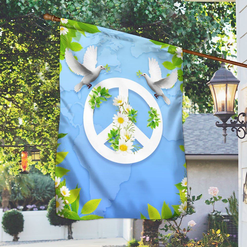 Peace Day Imagine All The People Living Life In Peace Flag, Peace House Flags, Christian Flag, Scripture Flag, Garden Banner