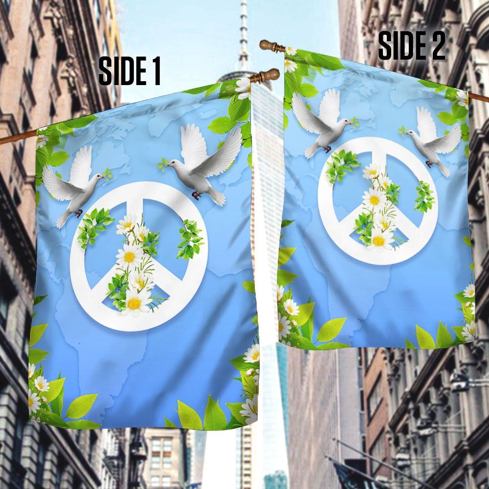 Peace Day Imagine All The People Living Life In Peace Flag, Peace House Flags, Christian Flag, Scripture Flag, Garden Banner