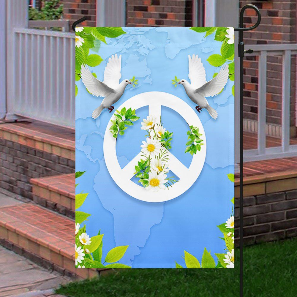 Peace Day Imagine All The People Living Life In Peace Flag, Peace House Flags, Christian Flag, Scripture Flag, Garden Banner