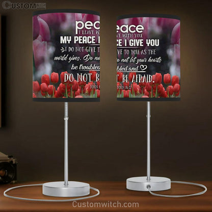 Peace I Leave With You John 1427 Bible Verse Table Lamb Gift - Christian Bedroom Decor