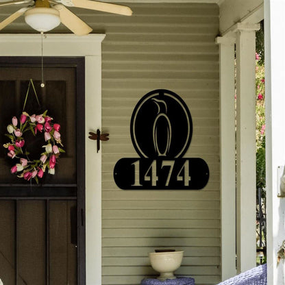 Penguin Address Metal Sign, Penguin Metal Sign, Metal Address Sign, Metal Address Plaque, Wall Metal Sign, Home Decor Sign, Anniversary Gift
