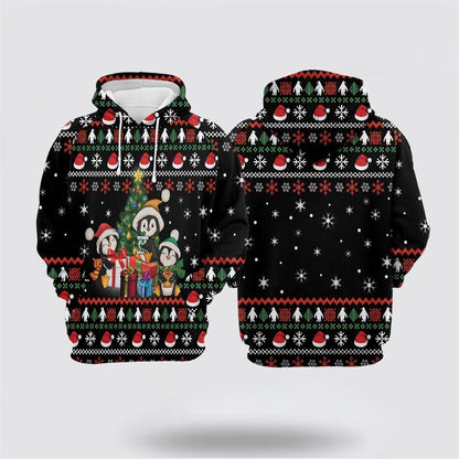 Penguin Christmas Tree All Over Print 3D Hoodie For Men & Women, Christmas Dog Hoodie, Christmas Hoodie Cute, Christmas Gift