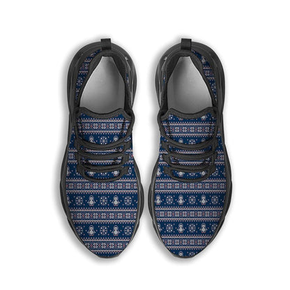 Penguin Knitted Christmas Print Black Max Soul Shoes For Men Women, Best Running Sneaker, Christmas Shoes, Winter Fashion Shoes