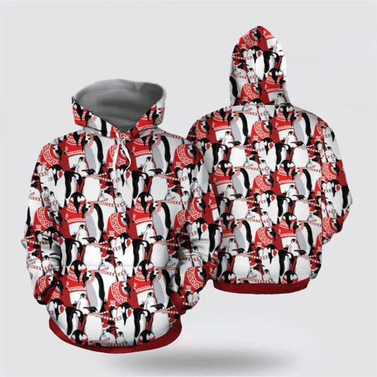 Penguin Love Christmas All Over Print 3D Hoodie For Men & Women, Christmas Hoodie Cute, Christmas Gift, Christmas Fashion