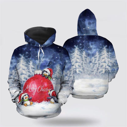 Penguin Merry Christmas All Over Print 3D Hoodie For Men & Women, Christmas Hoodie Cute, Christmas Gift, Christmas Fashion