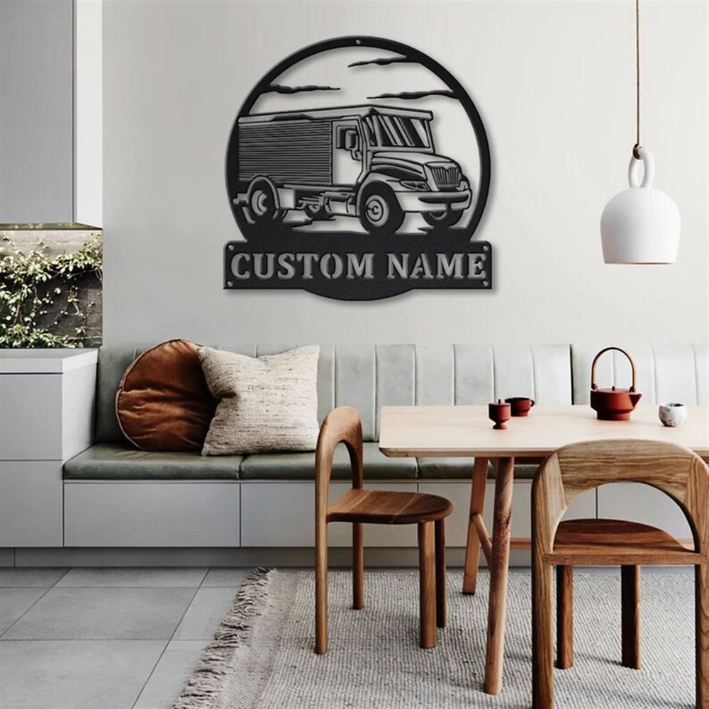 Personalization Armored Truck Monogram Metal Sign, Led Lights Armored Truck Metal Sign, Metal Wall Decor, Wall Hanging Art, Home Decor Sign