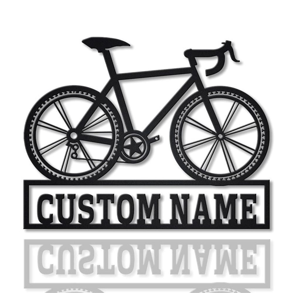 Personalization Bicycle Sport Monogram Metal Sign, Led Lights Bicycle Sport Metal Sign, Metal Wall Decor, Wall Hanging Art, Home Decor Sign