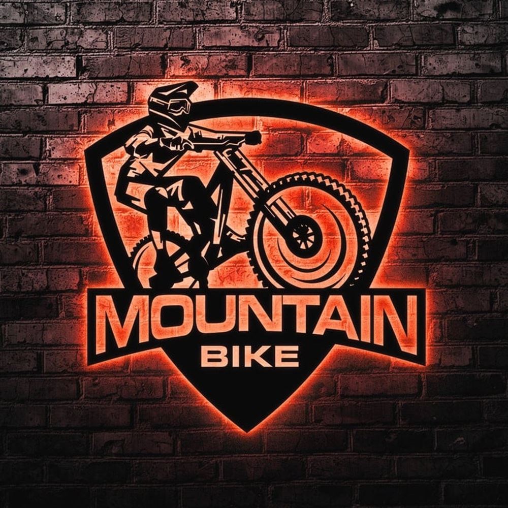 Personalization Bike Mountain Design Metal Wall Art, Led Lights Family Metal Sign, Metal Wall Decor, Wall Hanging Art, Home Decor Sign