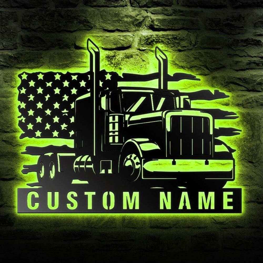 Personalization Garage Sign Metal Wall Art, Truck Sign, Led Lights Workshop Metal Sign, Metal Wall Decor, Wall Hanging Art, Home Decor Sign