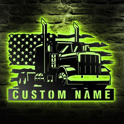 Personalization Garage Sign Metal Wall Art, Truck Sign, Led Lights Workshop Metal Sign, Metal Wall Decor, Wall Hanging Art, Home Decor Sign