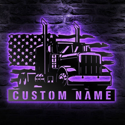 Personalization Garage Sign Metal Wall Art, Truck Sign, Led Lights Workshop Metal Sign, Metal Wall Decor, Wall Hanging Art, Home Decor Sign