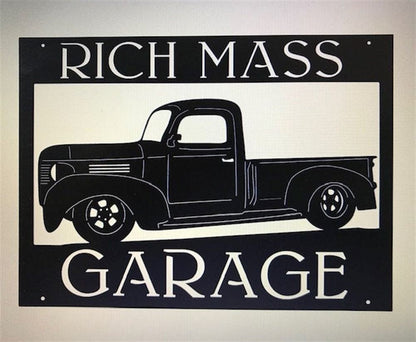 Personalization Metal Antique Truck Sign, Metal House Sign, Metal Wall Decor, Wall Hanging Art, Home Decor Sign