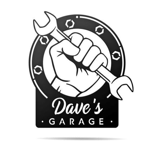 Personalization Wrench Garage Sign Metal, Cut Metal Sign, Metal House Sign, Metal Wall Decor, Wall Hanging Art, Home Decor Sign
