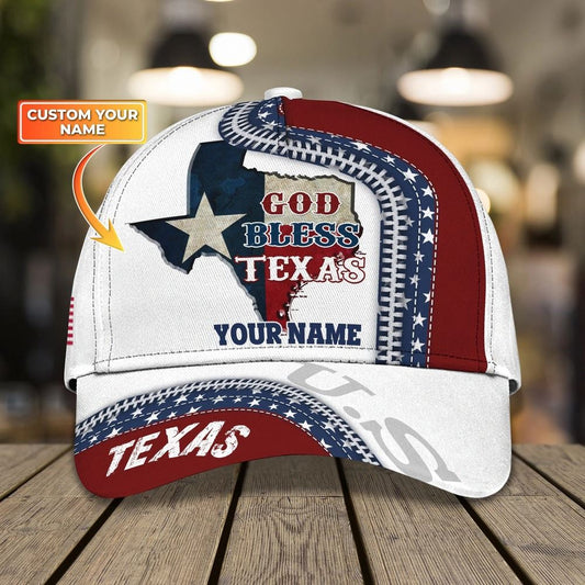 Personalized 3D Texas Cap - Baseball Cap God Bless Texas, Christian Baseball Cap, Religious Cap, Jesus Gift, Jesus Hat