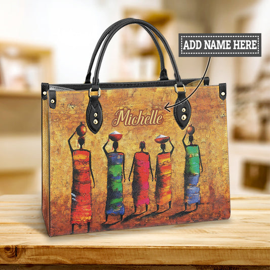 Personalized African Woman Leather Bag, Women's Pu Leather Bag, Best Mother's Day Gifts