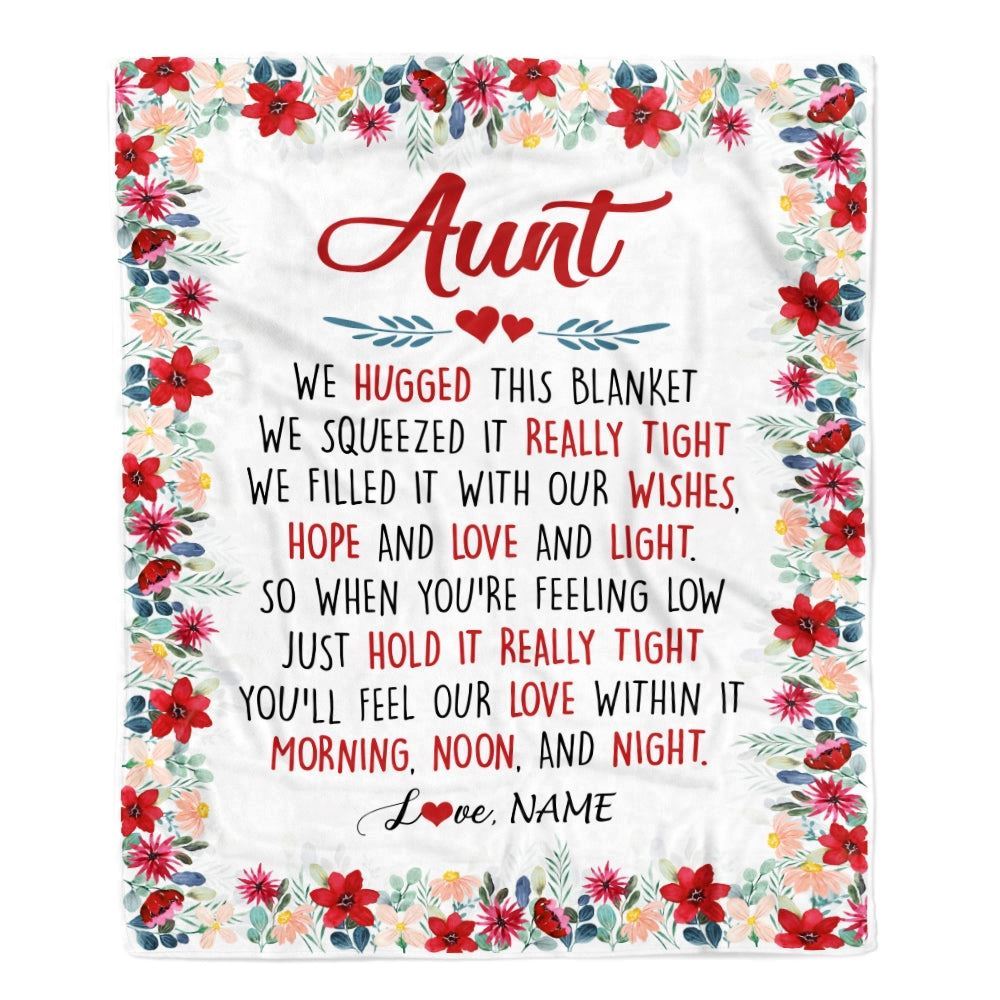 Personalized Aunt Blanket From Niece Nephew We Hugged This, Mother's Day Blanket, Mothers Day Birthday Gifts For Mom