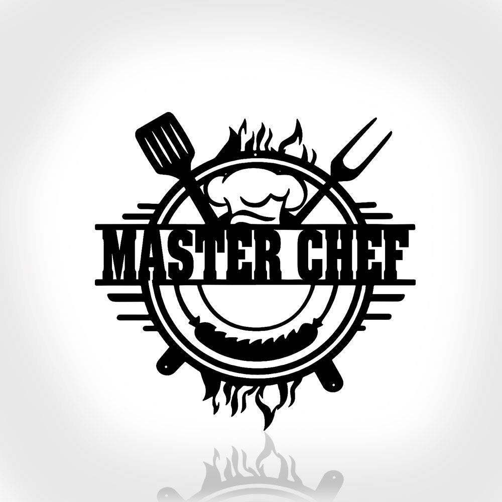 Personalized Backyard Bar & Grill Metal Wall, Patio Metal Sign, Bbq Outside Decor, Master Cheff Sign