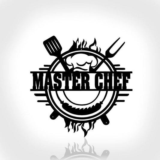 Personalized Backyard Bar & Grill Metal Wall, Patio Metal Sign, Bbq Outside Decor, Master Cheff Sign